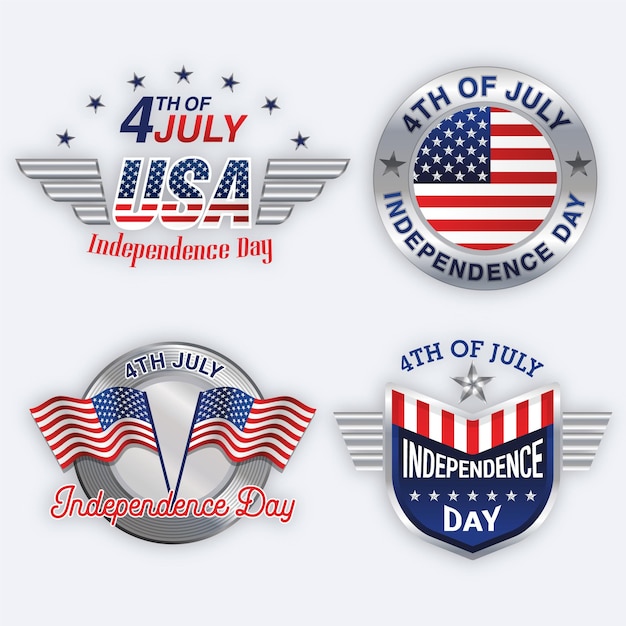 Free vector independence day labels set