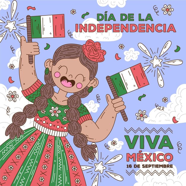 Independence day of mexico illustration