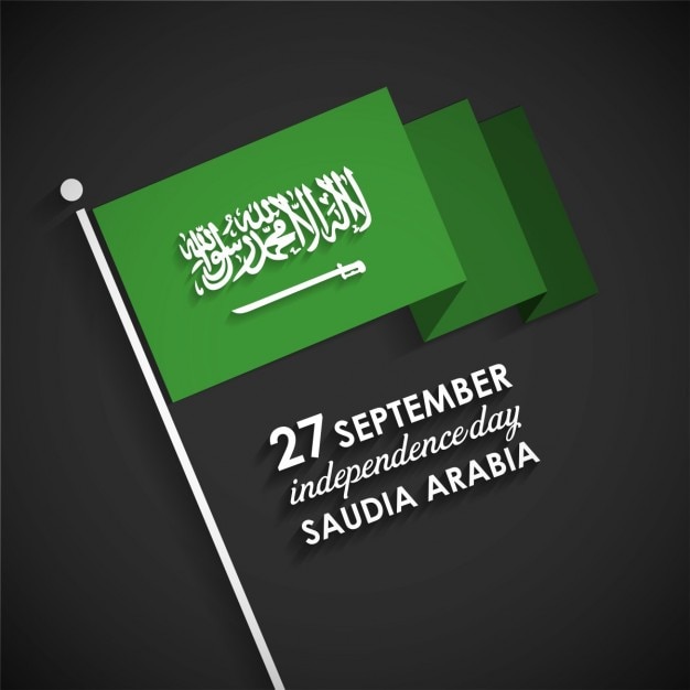 Independence day di arabia saudita con la bandierina