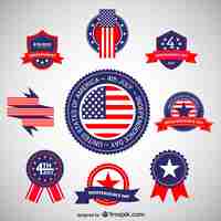 Free vector independence day stickers set