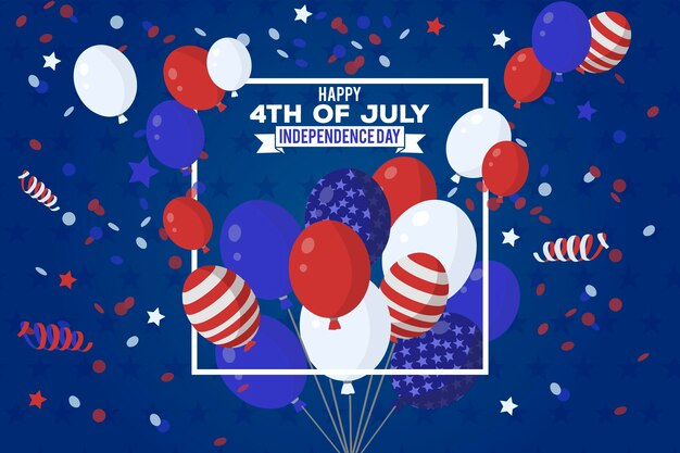 Independence day wallpaper with balloons concept