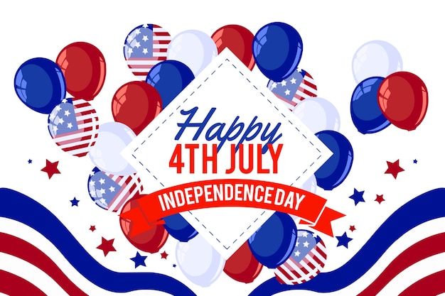 Free vector independence day wallpaper with balloons