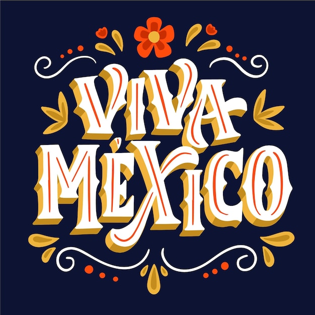 Free vector independencia de méxico - lettering