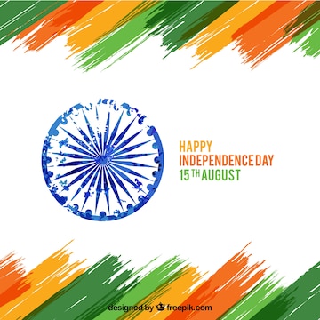 Free Vector | India independence day background with brushstrokes