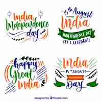 無料ベクター インドの独立記念日バッジ
