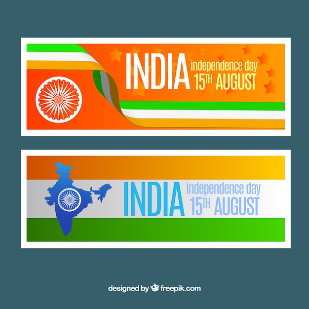 Free vector india independence day banners