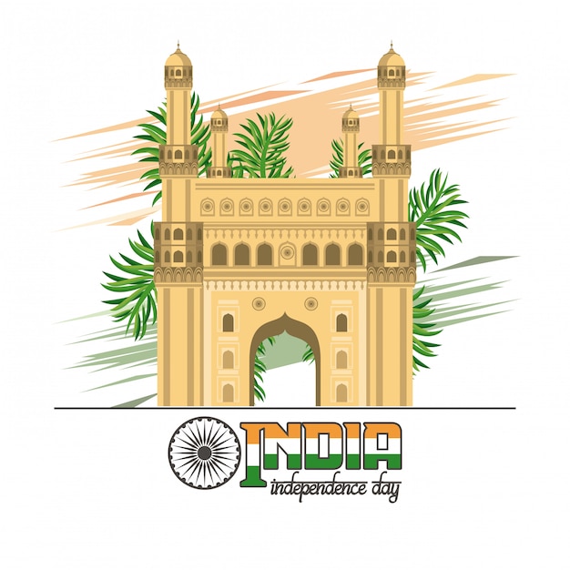 Free vector india independence day card colorful