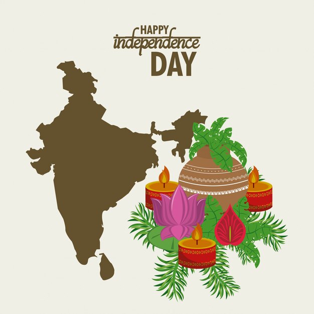 Красочная карта дня независимости Индии