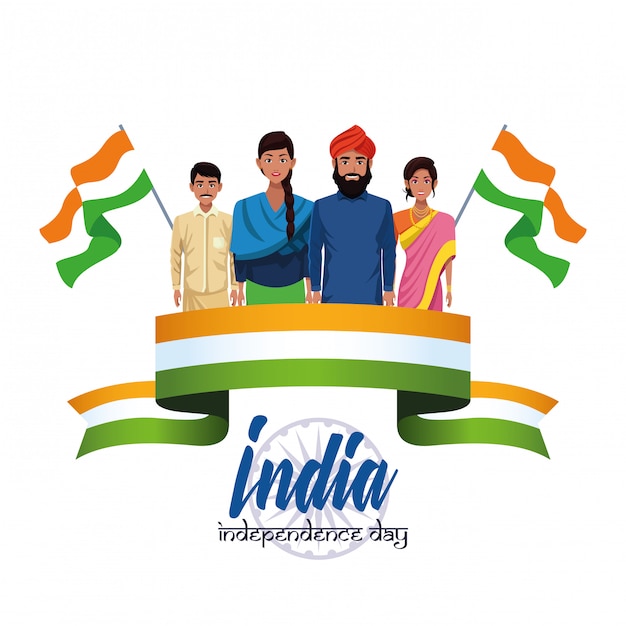 Free vector india independence day card