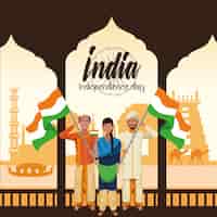 Free vector india independence day card