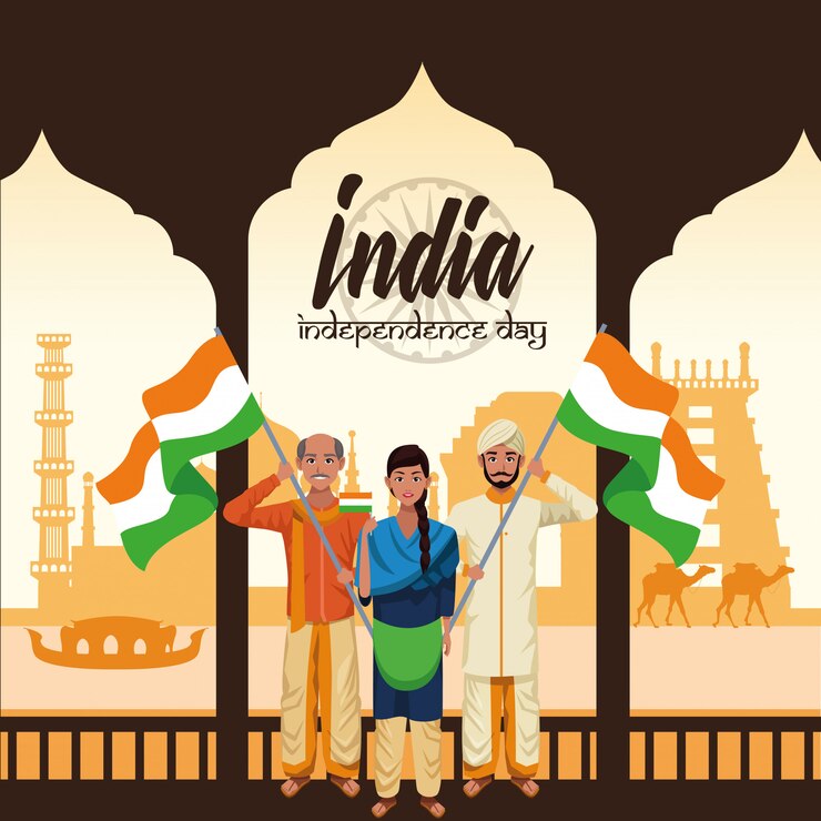 Free Vector india independence day card