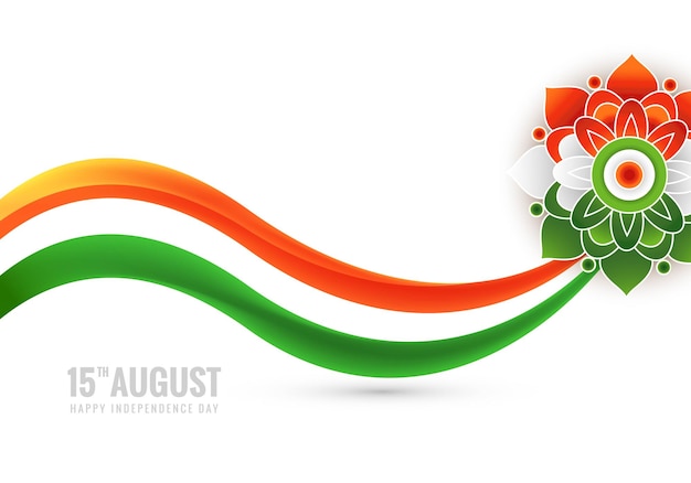 India independence day celebration on 15 august card with modern wave design