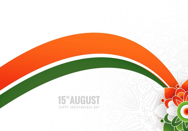 Free vector india independence day celebration on 15 august indian flag wave background