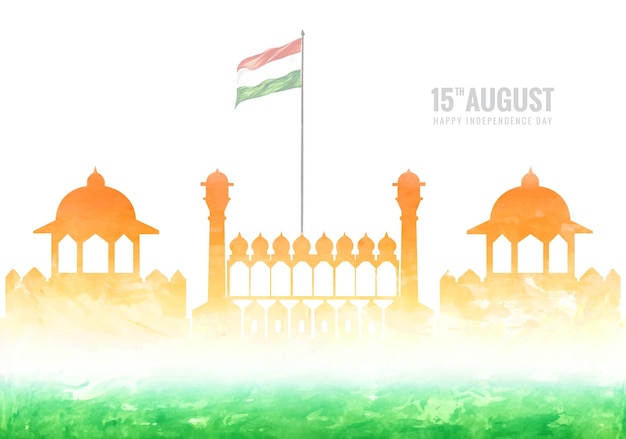ラルキラバックグラウンドで8月15日のインド独立記念日のお祝い