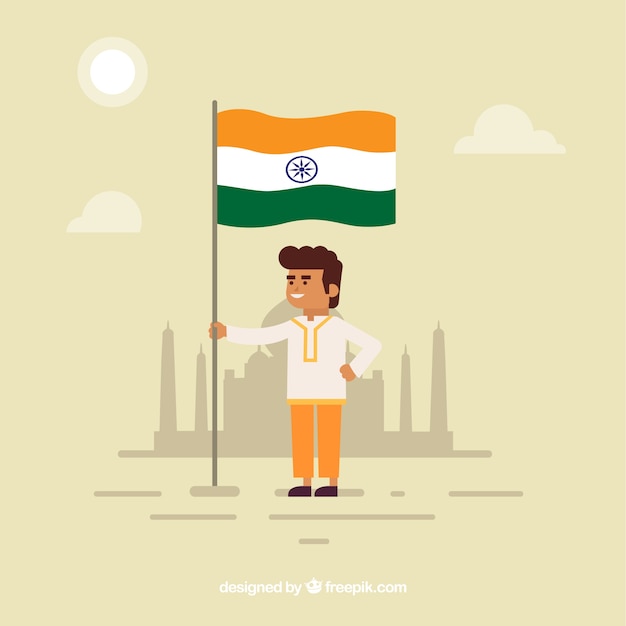 Free vector india independence day composition with flat design