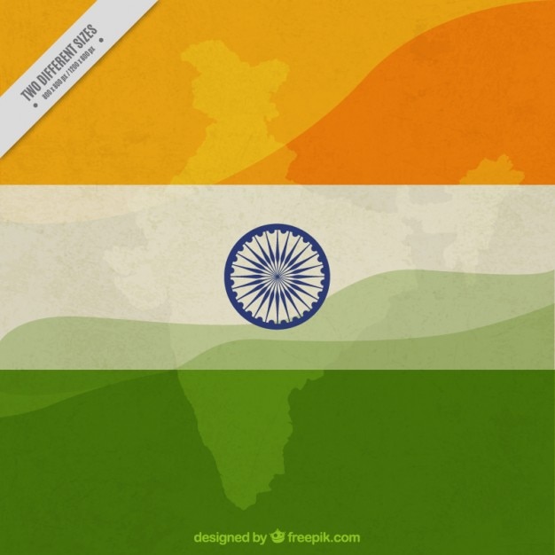 Free vector india independence day flag with a symbol background