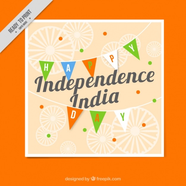 Free vector india independence day greeting card