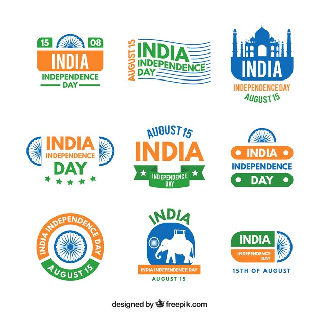 India independence day label collection