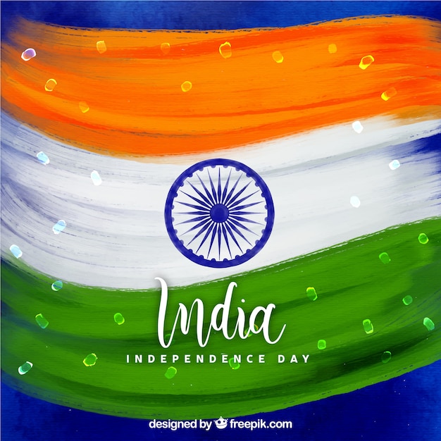 Free vector india independence day watercolor background