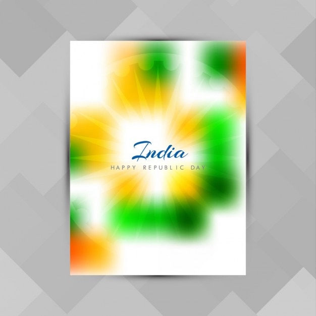 Бесплатное векторное изображение Современная индийская тема трехцветный флаг брошюра