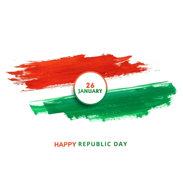 Free vector india republic day celebration on 26 january indian flag design