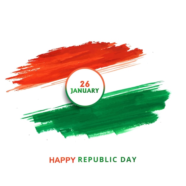 Free vector india republic day celebration on 26 january indian flag design