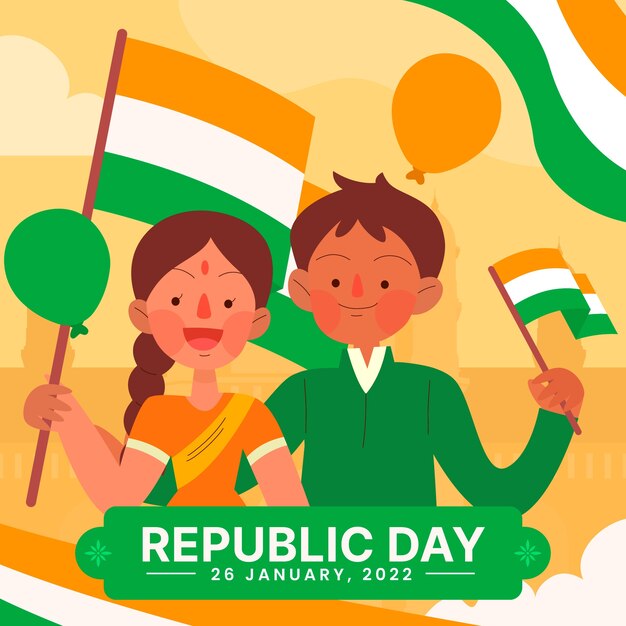 インド共和国記念日のお祝いイラスト