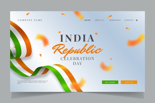 India republic day celebration landing page template