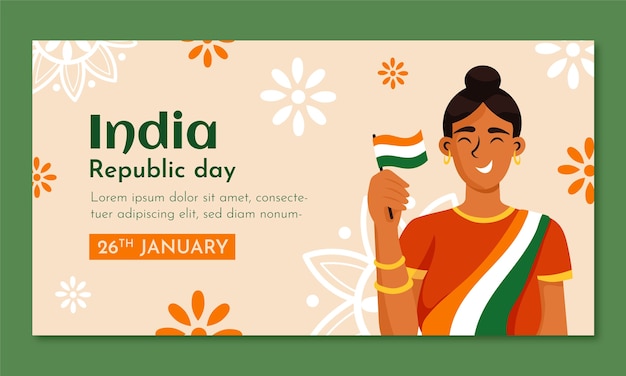 India republic day celebration social media promo template