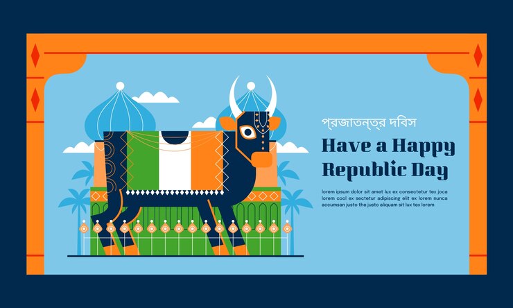 मुफ़्त वेक्टर भारत गणतंत्र दिवस समारोह सोशल मीडिया प्रोमो टेम्पलेट