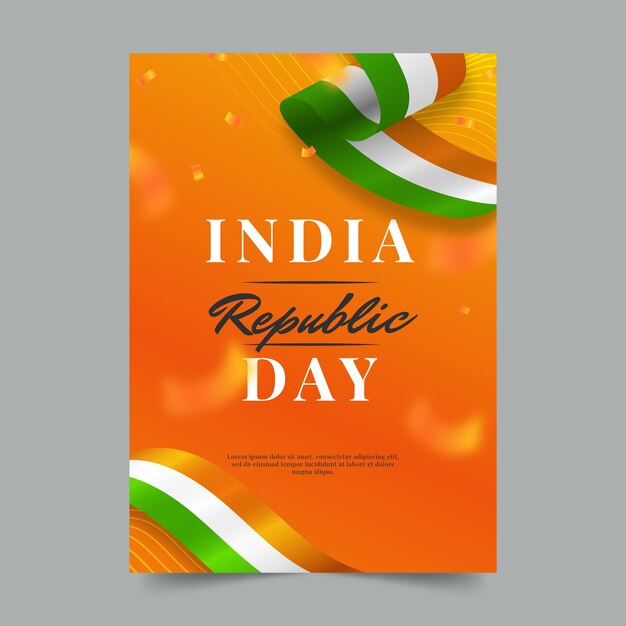 India republic day celebration vertical poster template