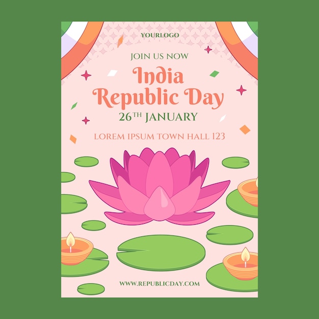 India republic day celebration vertical poster template