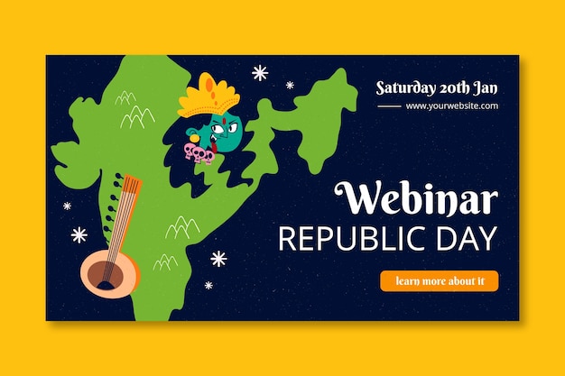 Free vector india republic day webinar template