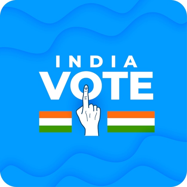 Free vector india voting day background with voters hand finger design