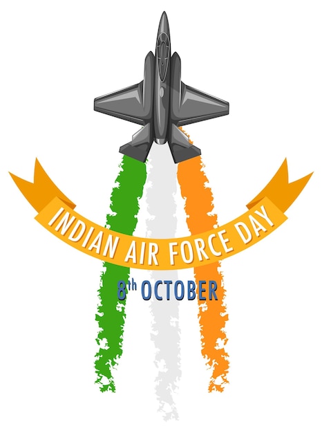 Free vector indian air force day poster