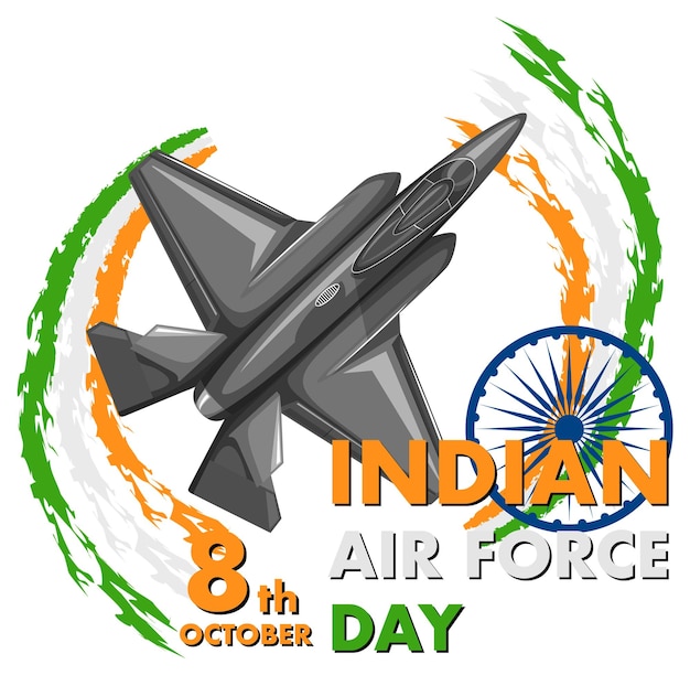 Free vector indian air force day poster