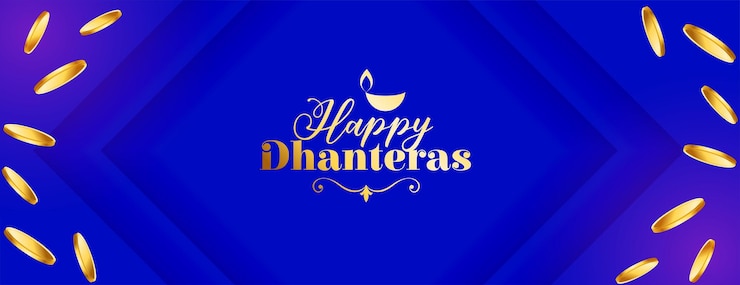 मुफ़्त वेक्टर indian cultural happy dhanteras celebration banner with golden coin decoration vector