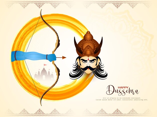 Vettore gratuito cultura indiana happy dussehra festival vijaya dashami background design