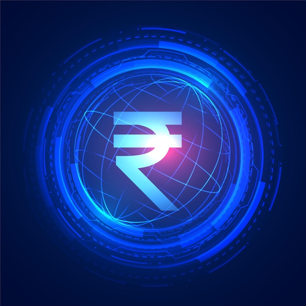 indian digital money background in global technology concept