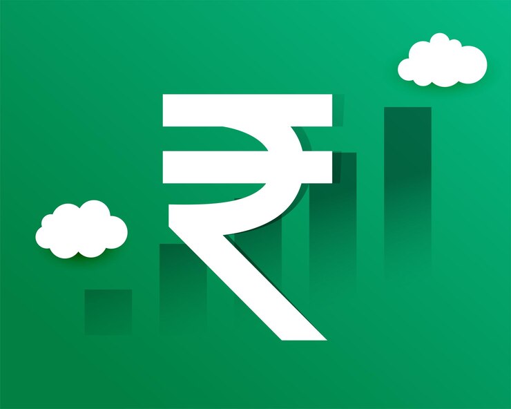 मुफ़्त वेक्टर indian digital rupee symbol background a strong position financial market concept
