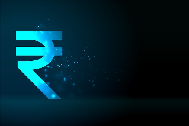 Free vector indian digital rupee symbol background with text space