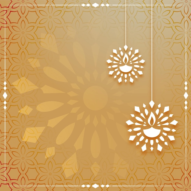 Free vector indian diya decoration festival card design