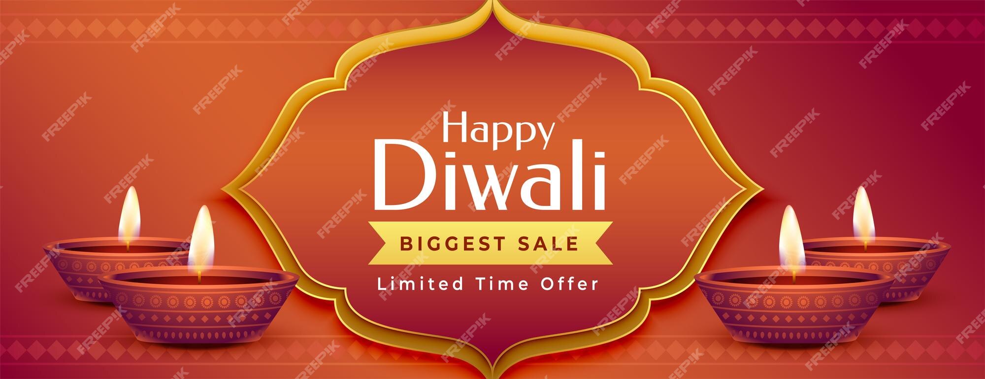 Free Vector | Indian festival big sale banner for shubh diwali ...