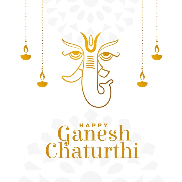 Free vector indian festival ganesh chaturthi banner with realistic lord ganesha design