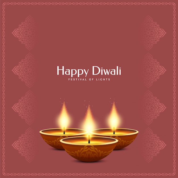 Free vector indian festival happy diwali background