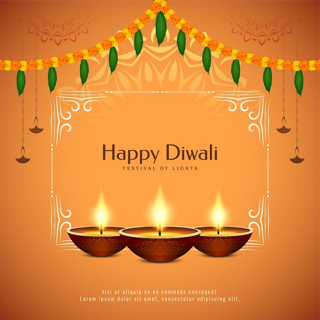 Indian festival Happy Diwali celebration background 