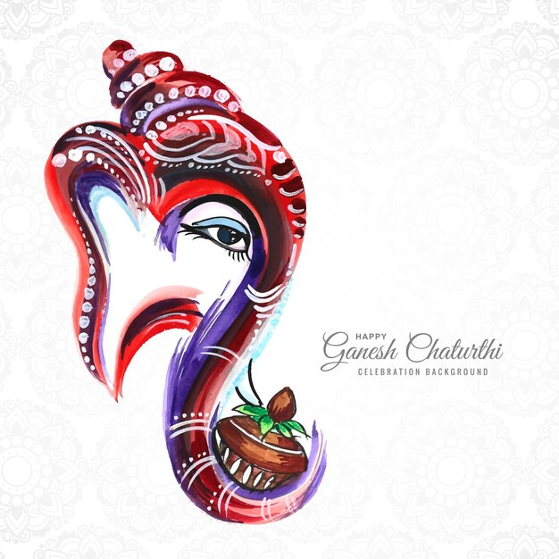 무료 벡터 인도 축제 행복 ganesh chaturth 축하 카드 배경