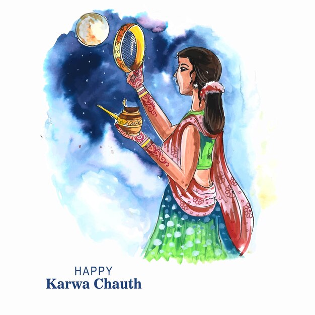 Indian festival happy karwa chauth celebration background