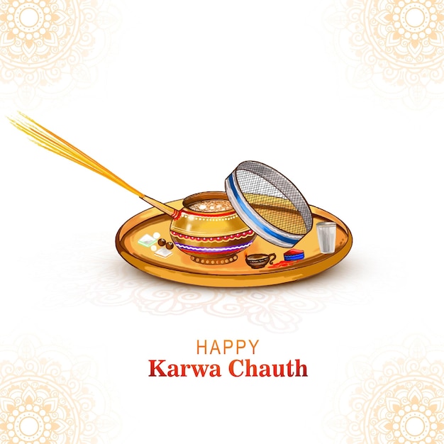 Free vector indian festival happy karwa chauth celebration background