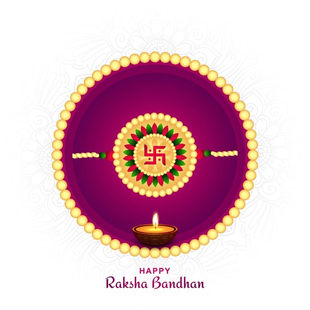 幸せなラクシャバンダンのお祝いカードデザインのインドのお祭り
